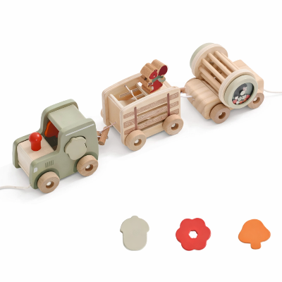 Jouets bois bebe -, un train qui transporte les jouets
