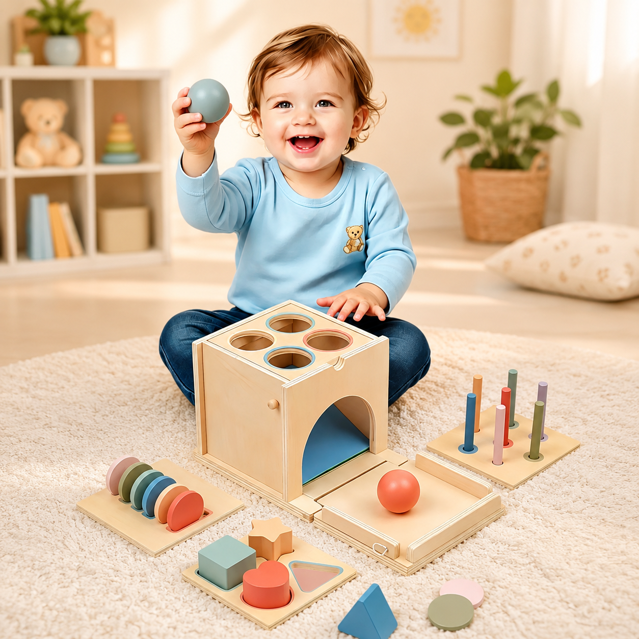 La balle du cube d'activité bébé facile à tenir et à insérer 