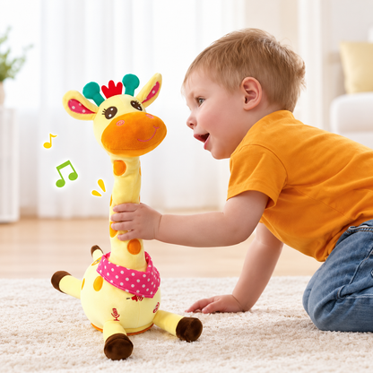 Le tout parle tendrement avec le jouet bebe eveil girafe
