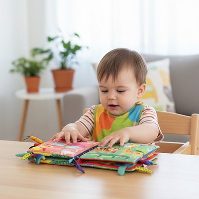 Livre bebe en tissus apaise à tout moment 