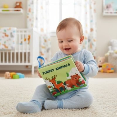 Livre bebe en tissus aux couleurs qui éveillent 