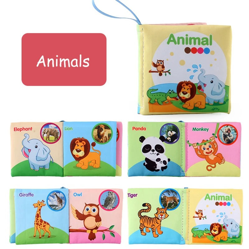 Livre bébé en tissus animaux divers