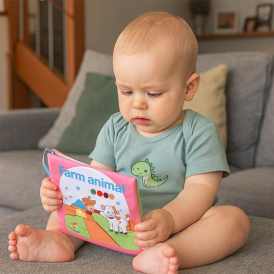 Livre bebe en tissus éducatif pour découvrir le monde 