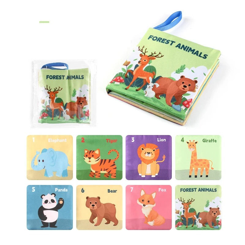 Livre bebe en tissus forêt animales 