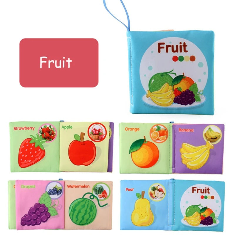 Livre bebe en tissus fruits divers