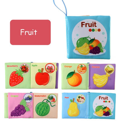 Livre bebe en tissus fruits divers