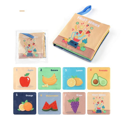 Livre bebe en tissus fruits