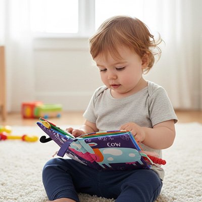 Livre bebe en tissus résiste aux accidents de compote 