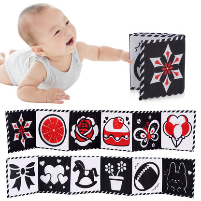 Livre noir et blanc bébé variante fleurs