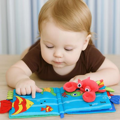 Livre sensoriel bébé océan coloré