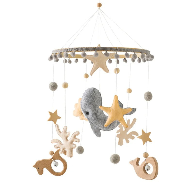 Mobile bebe dauphin gris