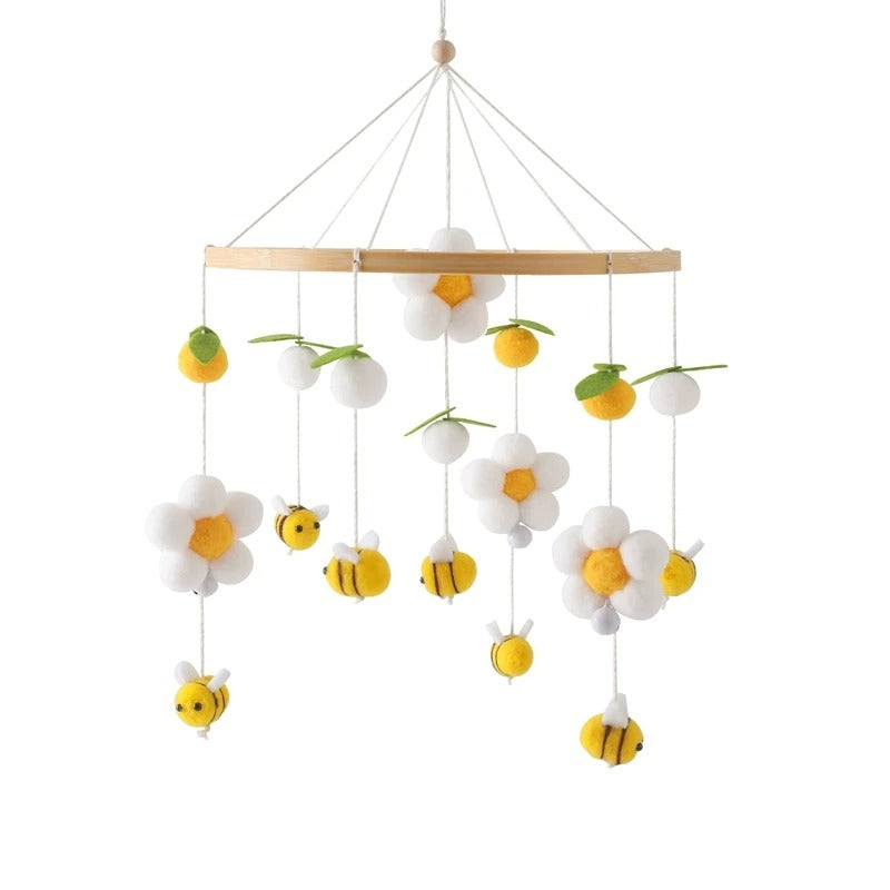 Mobile bebe en abeille jaune