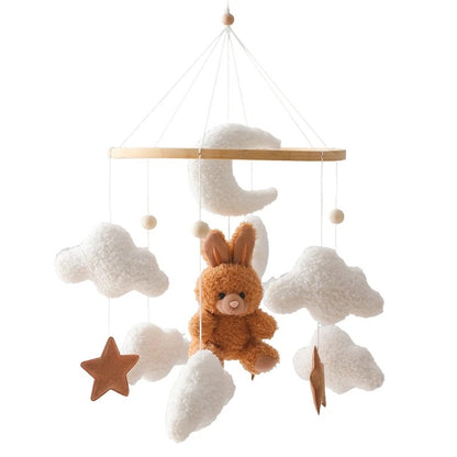 Mobile bebe lapin marron
