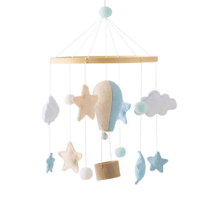 Mobile bebe montgolfière bleu-marron et nuage