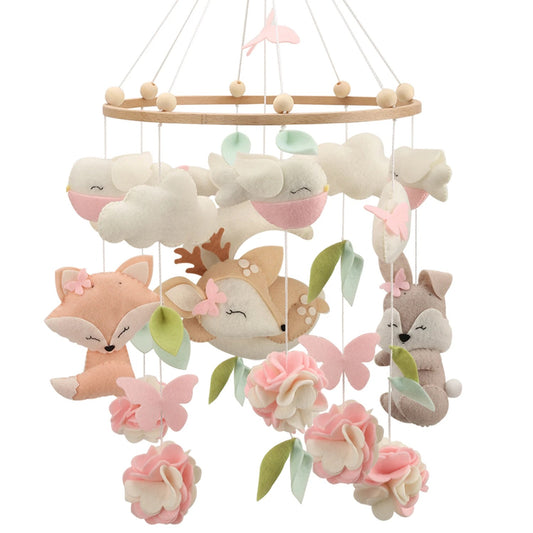 Mobile bebe nuage, fleurs et divers animaux 