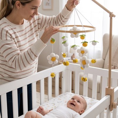 Mobile bebe tourne pour stimuler la coordination  
