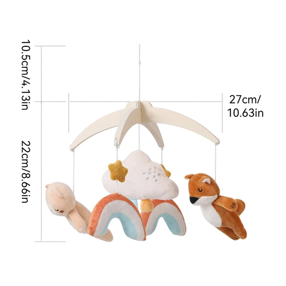 Mobile bebe arc-en-ciel, animaux et nuage