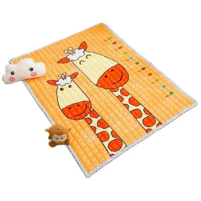 Mousse tapis bébé imprimée 2 girafes avec leur taille