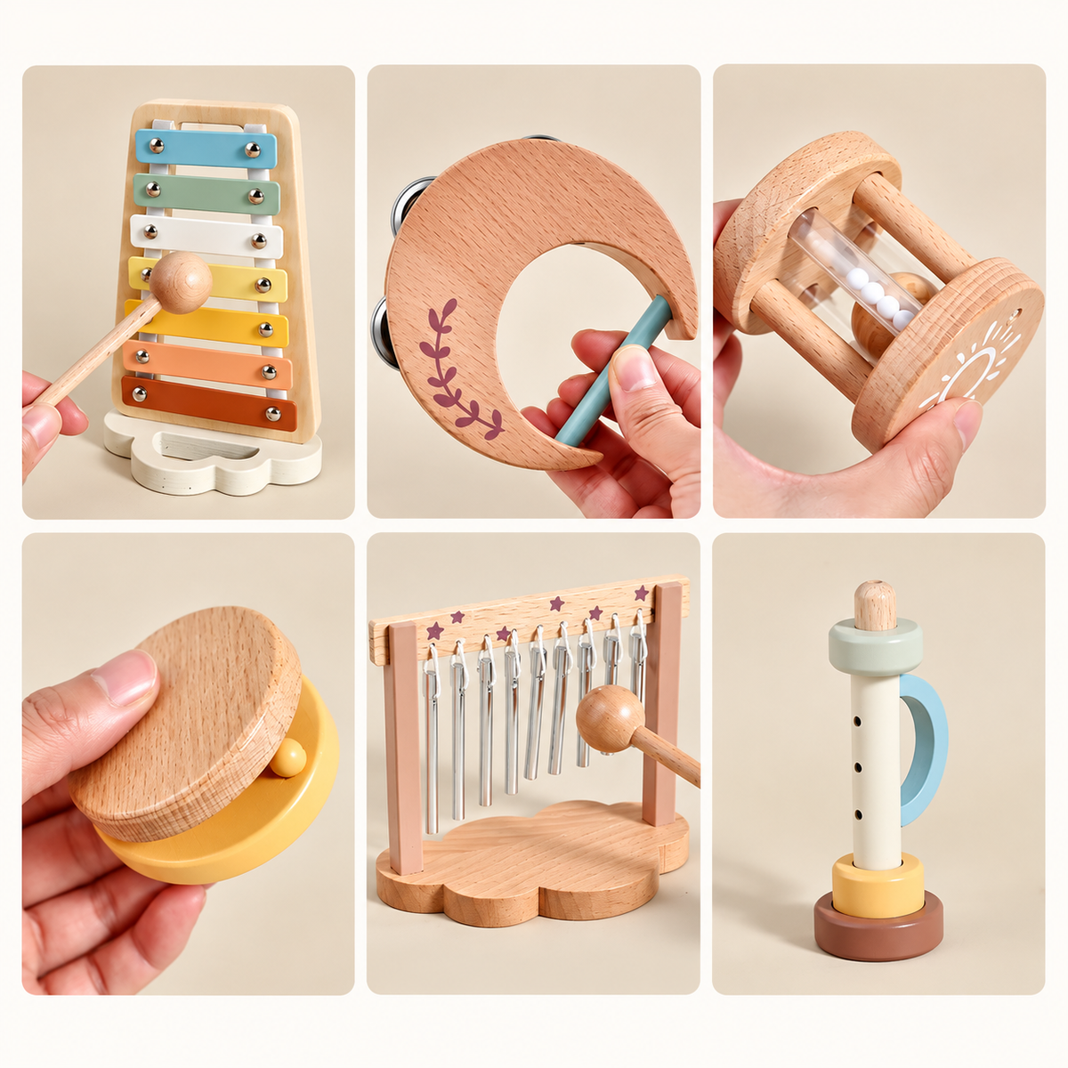 Pack hochet bébé à multiple instrument sonores