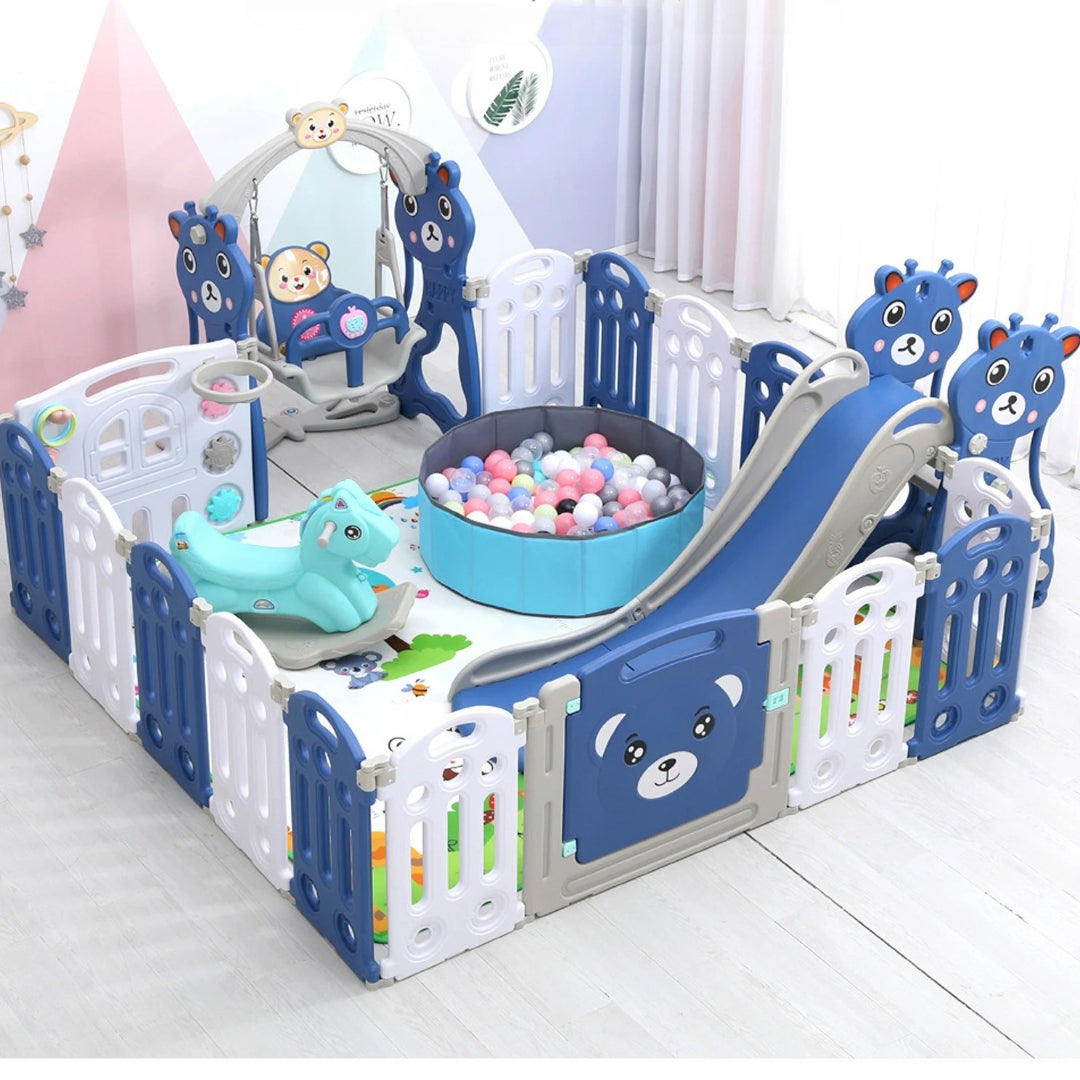 Parc bebe pliable avec accessoires d'éveil complet 
