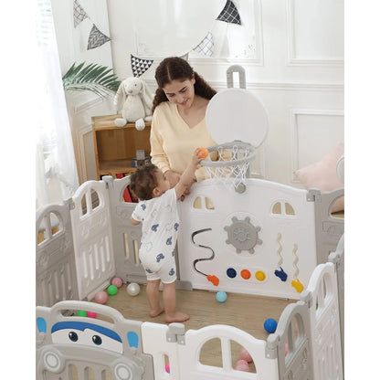 Parc bebe avec panier de basket, le plaisir d'apprendre 