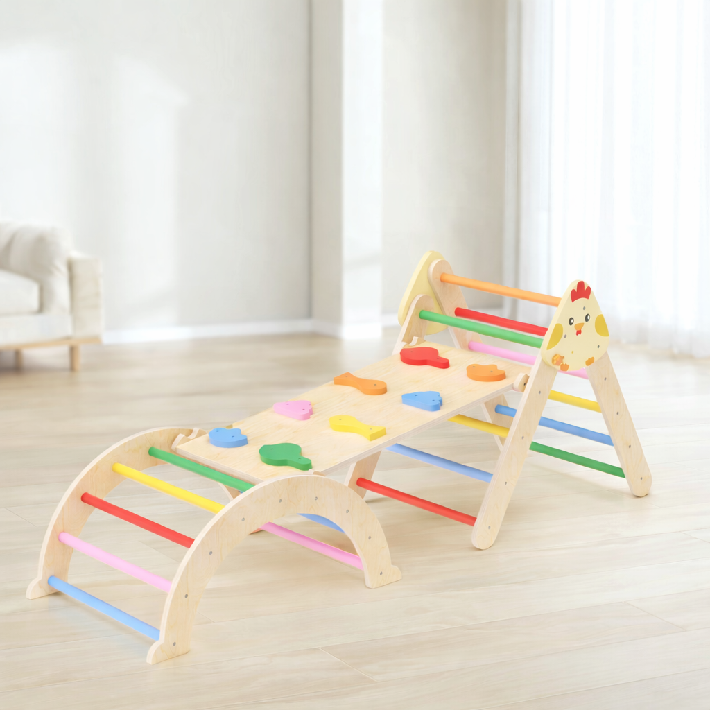 Parcours motricité bébé pour éveil en plein salon