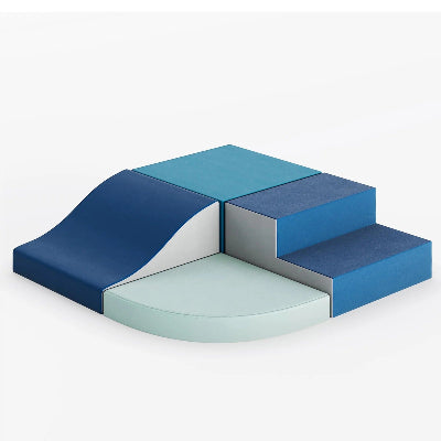 Parcours motricité bébé variante Bleu, bleu clair  et gris
