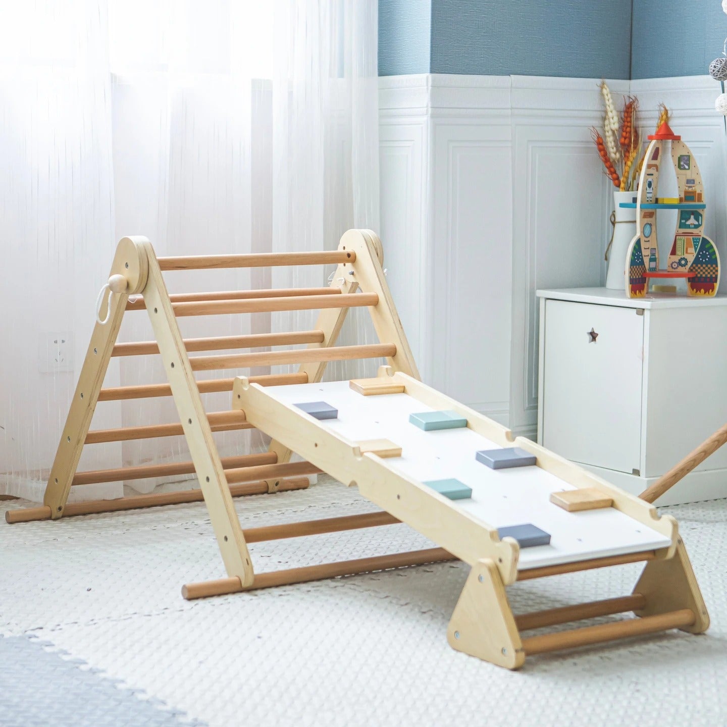 Parcours motricité bébé bois à trois pièces pour la vie 