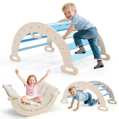 Parcours motricité bebe marche en bois rond et plat