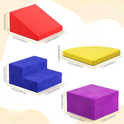 Parcours motricité bébé jaune avec dimensions
