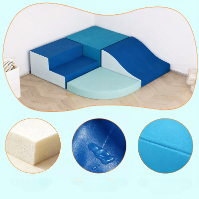 Parcours motricité bébé en mousse avec le revêtement imperméable