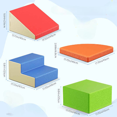 Parcours motricité bébé orange avec dimensions