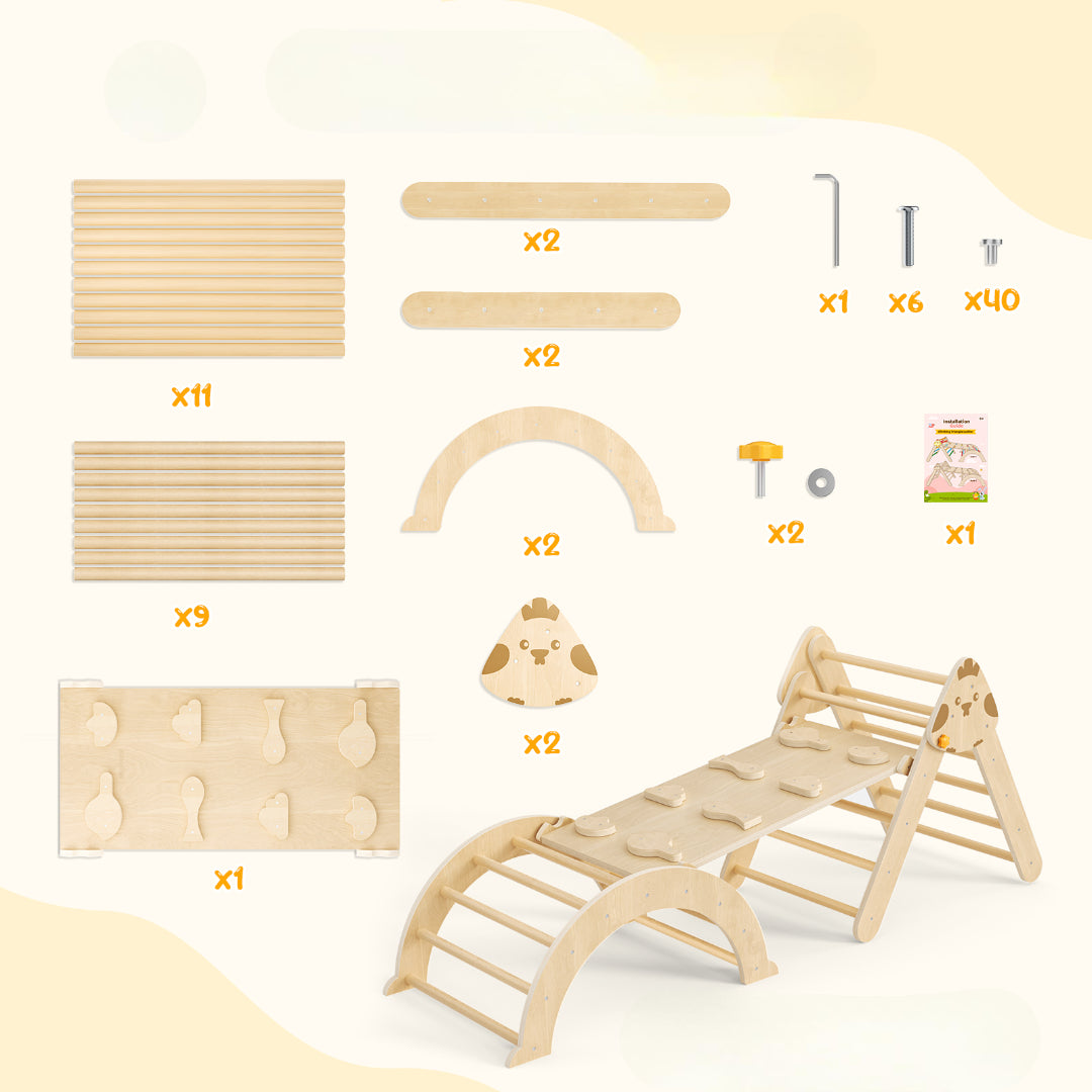Les différents éléments du parcours motricité bébé