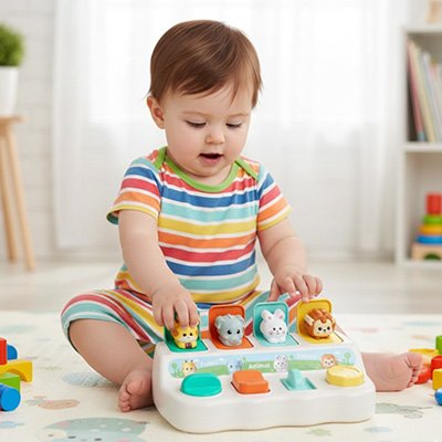 Le tout petit interagit oralement avec son Piano bebe 