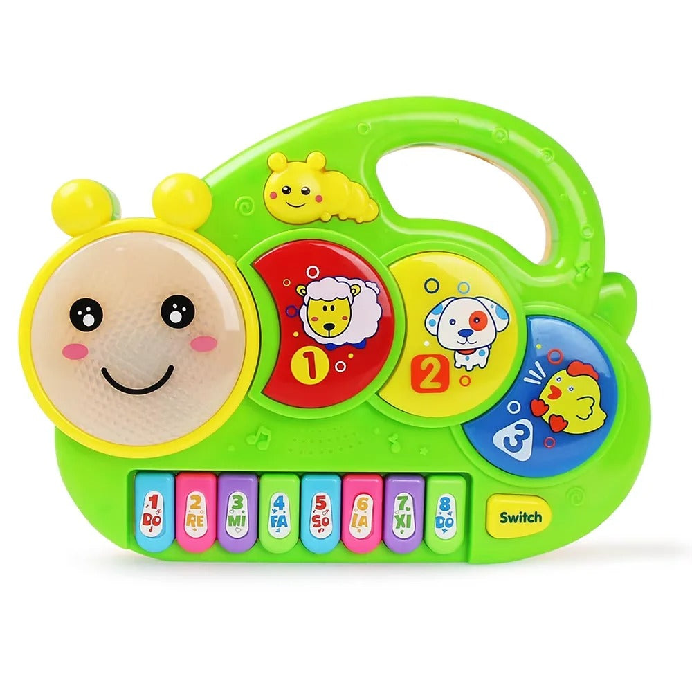 Piano bebe escargot et animaux vert 