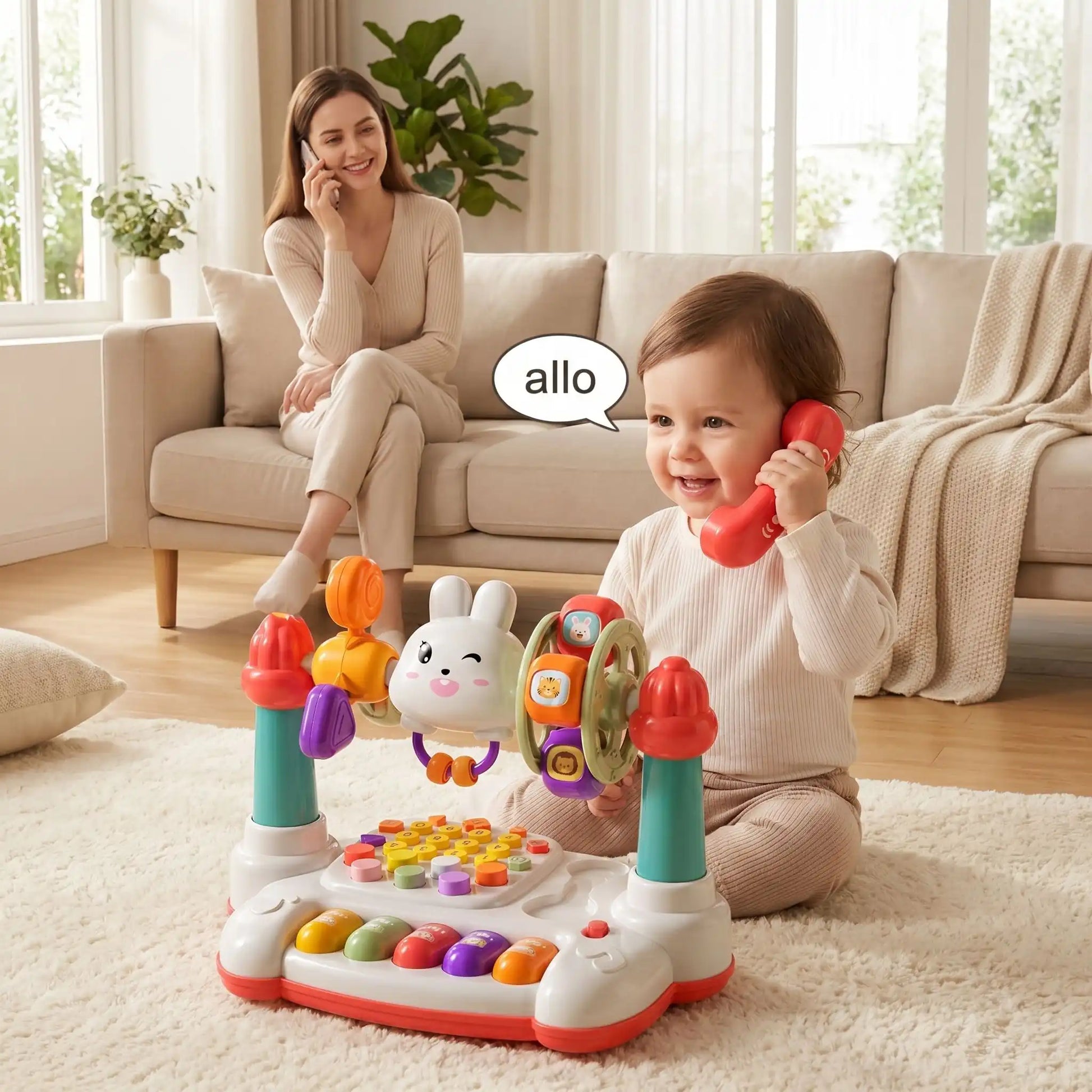 Répondre au téléphone comme maman sur son piano bebe
