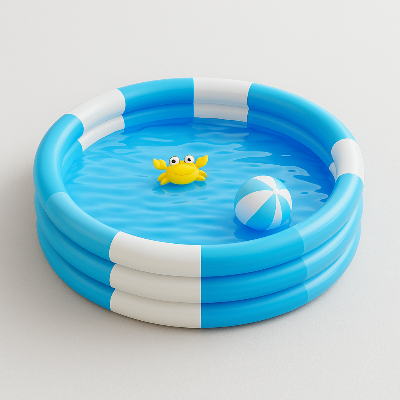 Piscine bebe Bleu de diamètre 145cm gonflable avec 3 anneaux