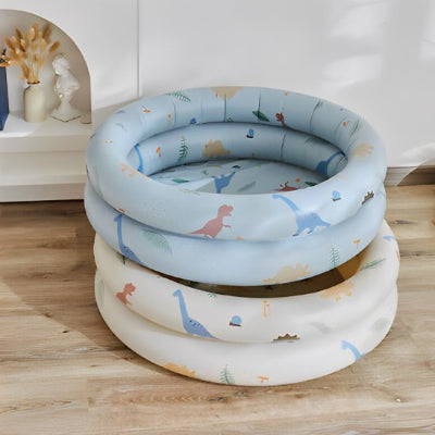 Piscine gonflable pour enfant dinosaures bleus et beiges