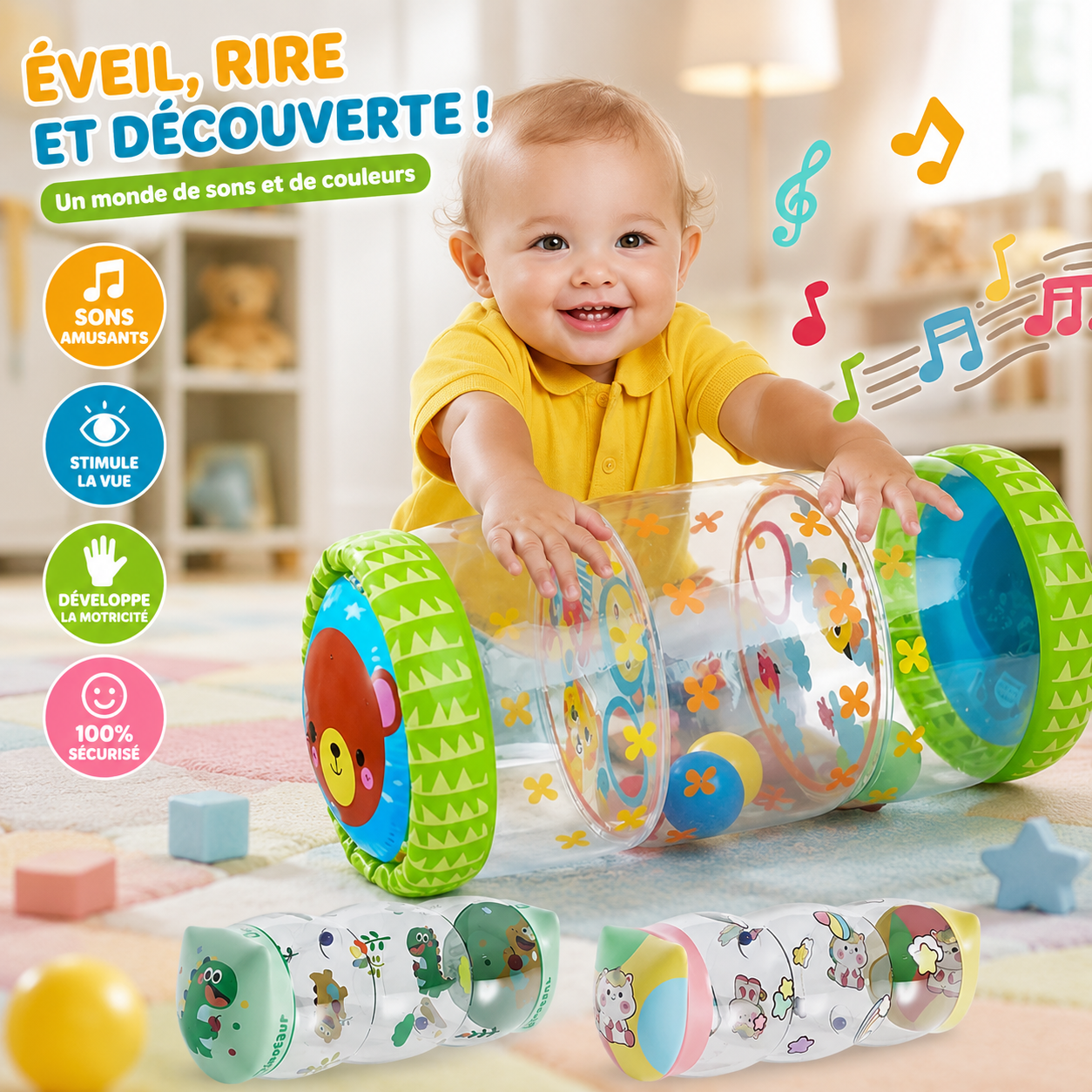 rouleau d'activité bébé pour ramper sans effort 