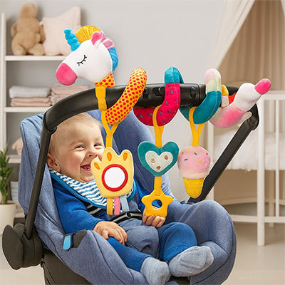 La spirale d'activité bébé transat, poussette et siège auto.