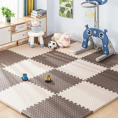 Tapis anti choc bebe dalles blanc-marron