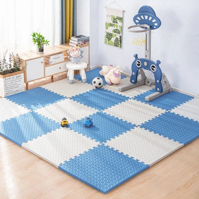 tapis anti choc bebe agencement des dalles vert et blanc