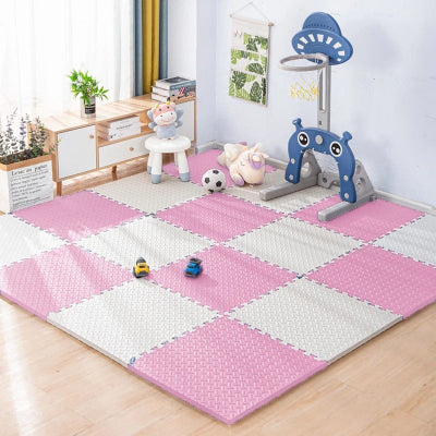 Tapis anti choc bebe rose blanc