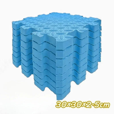 Tapis anti choc bebe huit dalles bleu