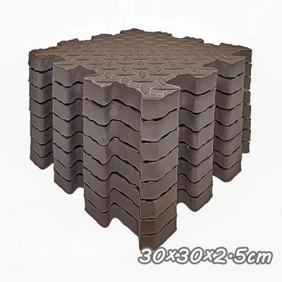 Tapis anti choc bebe huit dalles marron