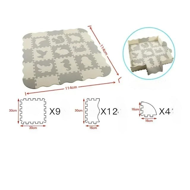 Tapis anti chute bebe fond gris