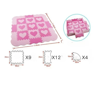 Tapis anti chute bebe motifs cœurs 