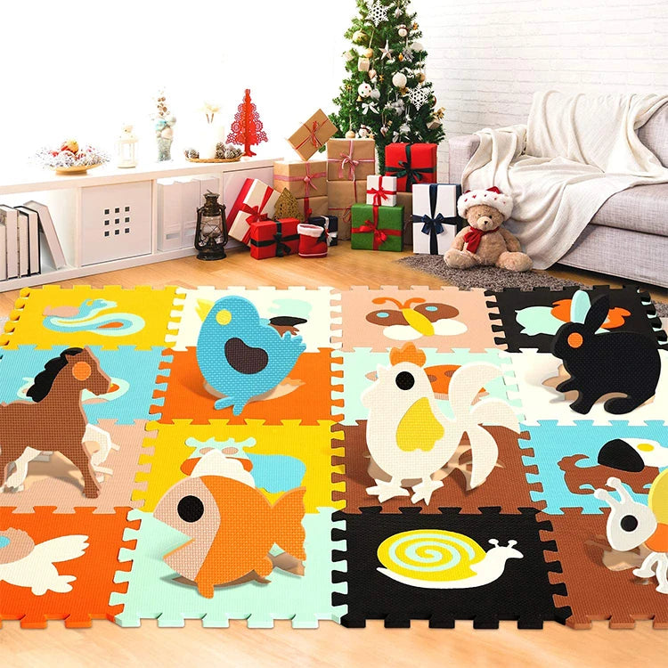 Tapis anti chute bebe avec motifs animaux mobile