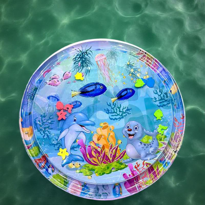 Tapis d'eau bébé de 100cm de diamètre avec le visuel  de faune et flore sous-marine