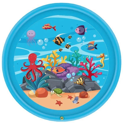 Tapis d'eau bébé bleu monde marin